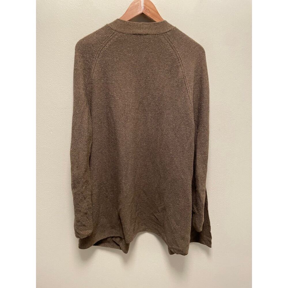 J. Jill Womens Cardigan Large Brown Silk Blend Knit Open Front Pockets Relaxed - Picture 5 of 9